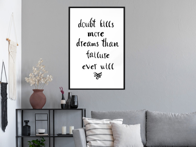 Wall Poster Doubts and Dreams - black and white simple composition with texts 117555 additionalImage 3