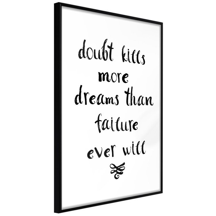 Wall Poster Doubts and Dreams - black and white simple composition with texts 117555 additionalImage 12