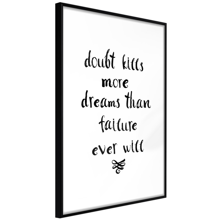Wall Poster Doubts and Dreams - black and white simple composition with texts 117555 additionalImage 13