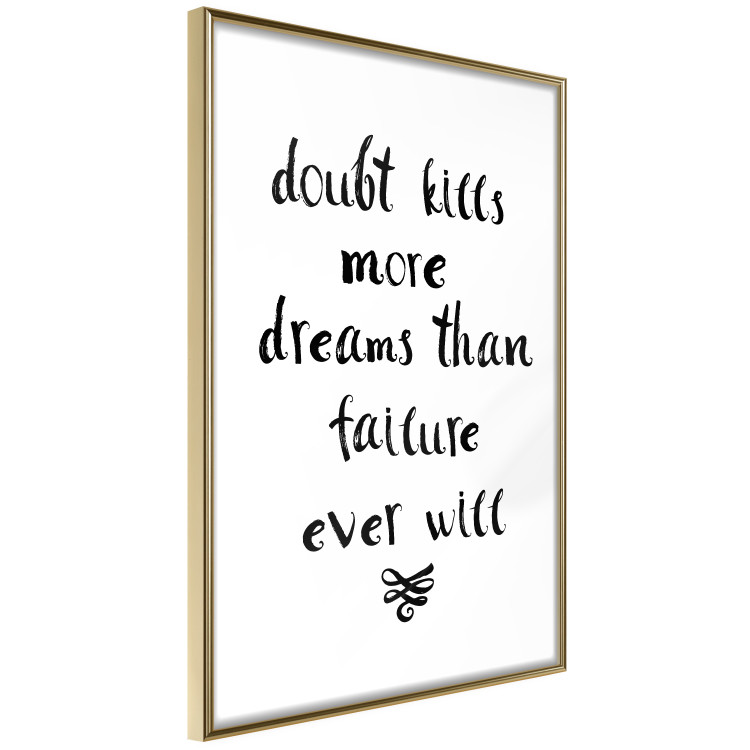 Wall Poster Doubts and Dreams - black and white simple composition with texts 117555 additionalImage 12