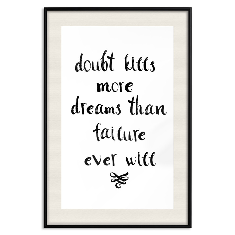 Wall Poster Doubts and Dreams - black and white simple composition with texts 117555 additionalImage 18