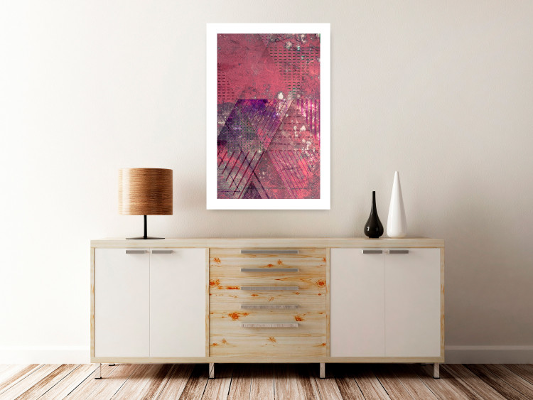 Wall Poster Crimson Abstraction - geometric composition with a touch of pink 118255 additionalImage 9