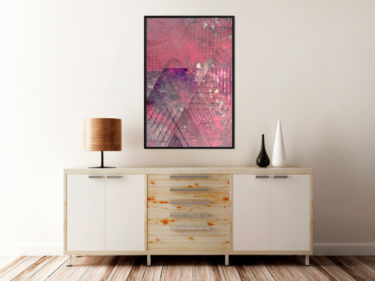 Wall Poster Crimson Abstraction - geometric composition with a touch of pink 118255 additionalImage 8