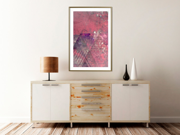 Wall Poster Crimson Abstraction - geometric composition with a touch of pink 118255 additionalImage 15