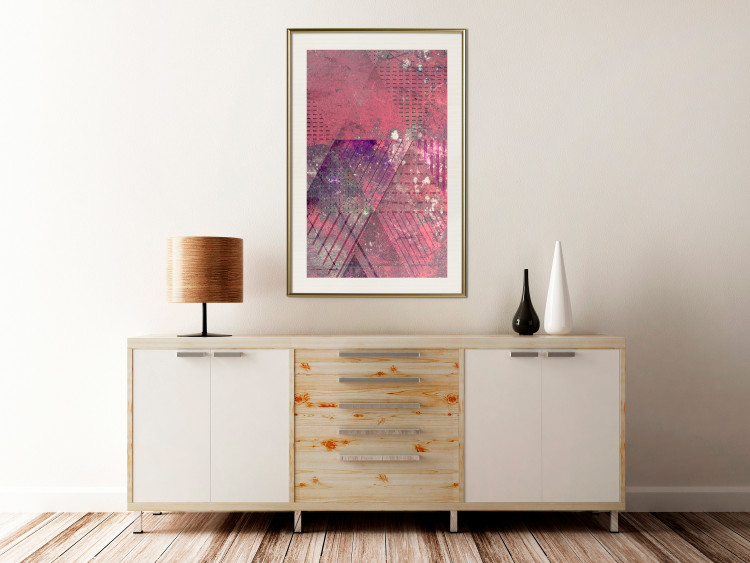 Wall Poster Crimson Abstraction - geometric composition with a touch of pink 118255 additionalImage 21