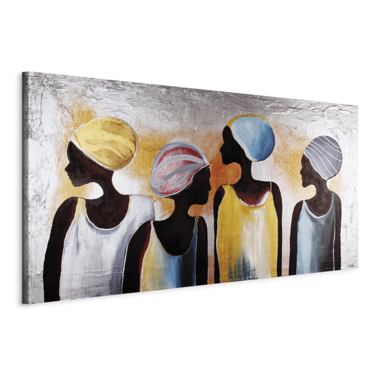 Canvas Art Print Art of African Women (1-part) - Hand-Painted Figures 118355 additionalImage 2