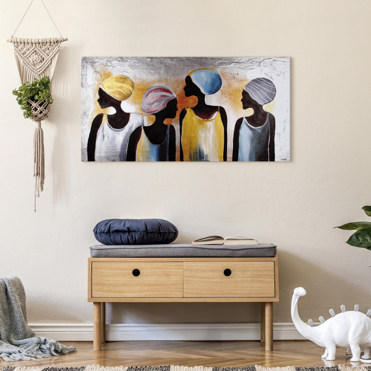 Canvas Art Print Art of African Women (1-part) - Hand-Painted Figures 118355 additionalImage 9