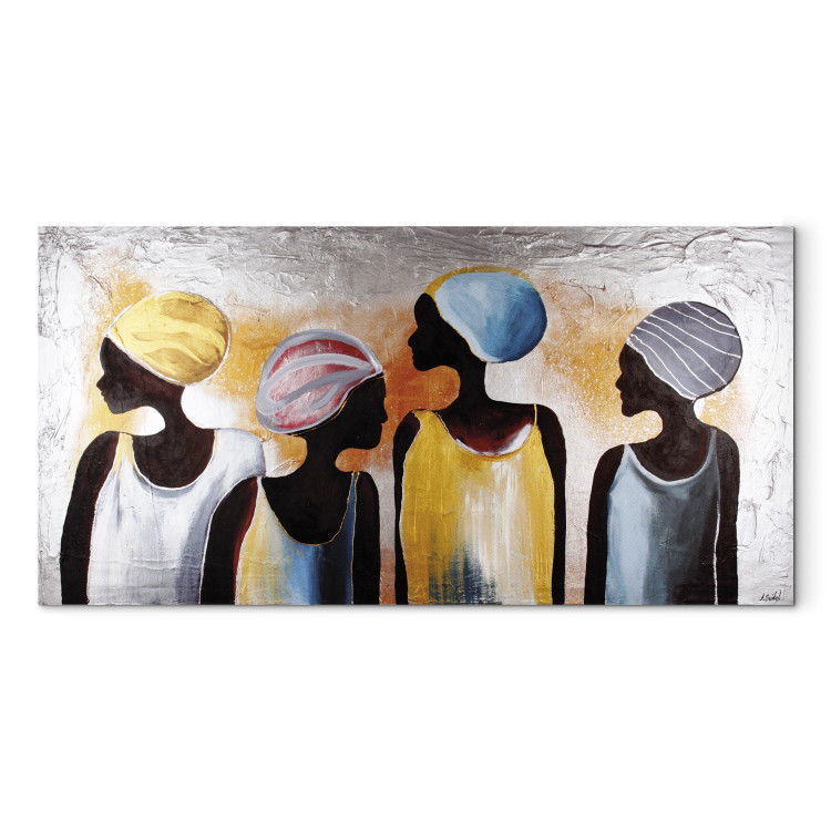 Canvas Art Print Art of African Women (1-part) - Hand-Painted Figures 118355 additionalImage 7
