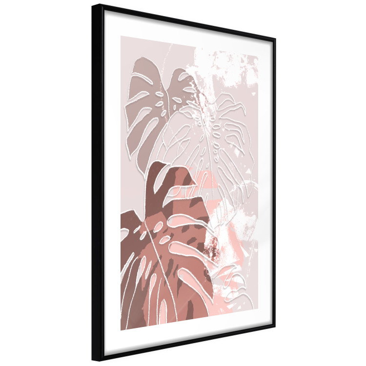 Poster Pastel Monstera - abstraction in tropical leaves on a light background 119255 additionalImage 11