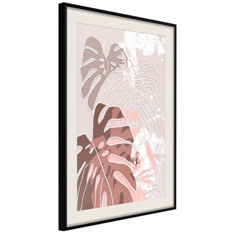Poster Pastel Monstera - abstraction in tropical leaves on a light background 119255 additionalImage 3