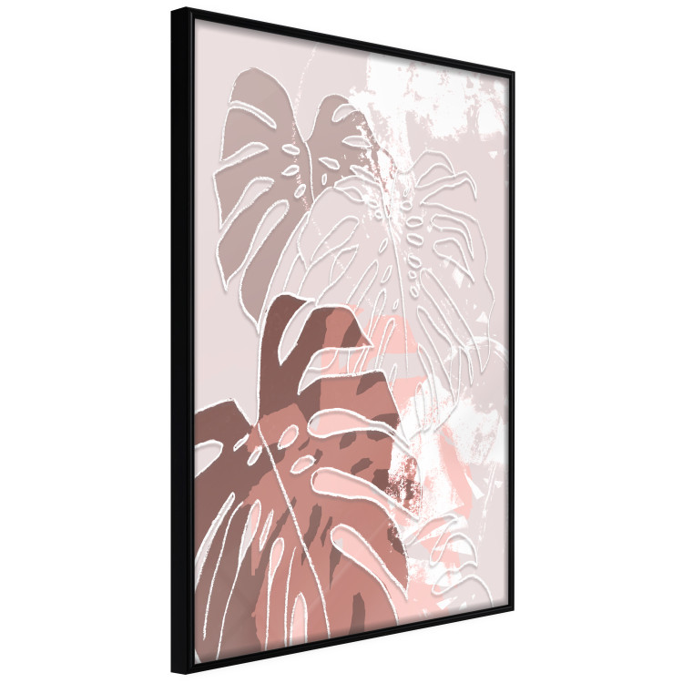 Poster Pastel Monstera - abstraction in tropical leaves on a light background 119255 additionalImage 10