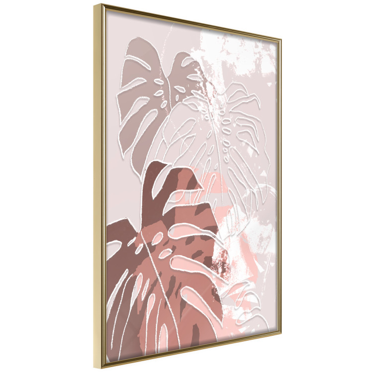 Poster Pastel Monstera - abstraction in tropical leaves on a light background 119255 additionalImage 14