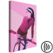 Canvas Print Sporty Bike (1-part) - Woman's Silhouette on Pink Background 123355 additionalThumb 6