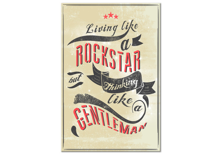Canvas Print Live like a rock star - retro graphic with an English slogan 123555