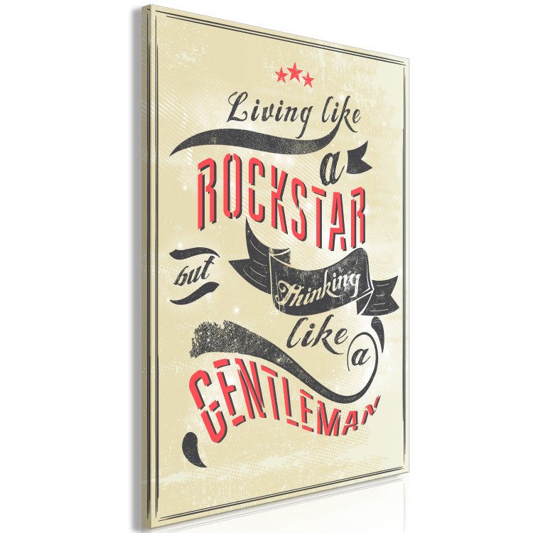 Canvas Print Live like a rock star - retro graphic with an English slogan 123555 additionalImage 2