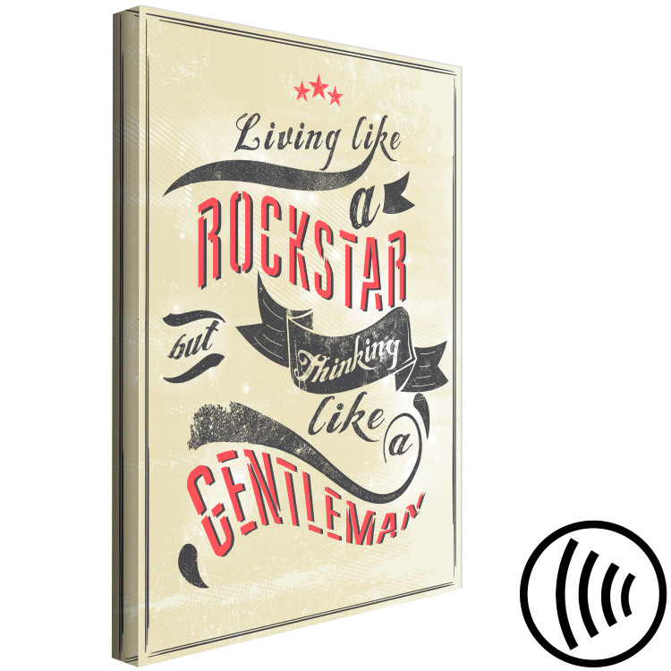 Canvas Print Live like a rock star - retro graphic with an English slogan 123555 additionalImage 6