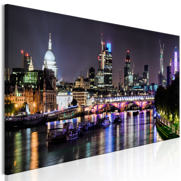 Canvas Print London Lights (1 Part) Narrow Colourful 123655 additionalImage 2