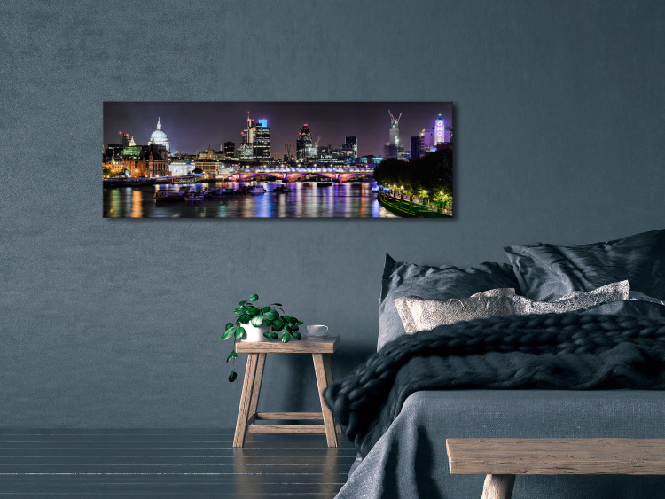 Canvas Print London Lights (1 Part) Narrow Colourful 123655 additionalImage 3