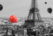 Canvas Print Paris panorama with balloons - black and white photo with Eiffel Tower 123955 additionalThumb 4