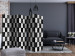 Room Divider Screen Checkerboard II (5-piece) - black and white marble-like pattern 124155 additionalThumb 4
