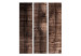 Folding Screen Dark Brown Planks (3-piece) - retro background with a wooden texture 124355 additionalThumb 3