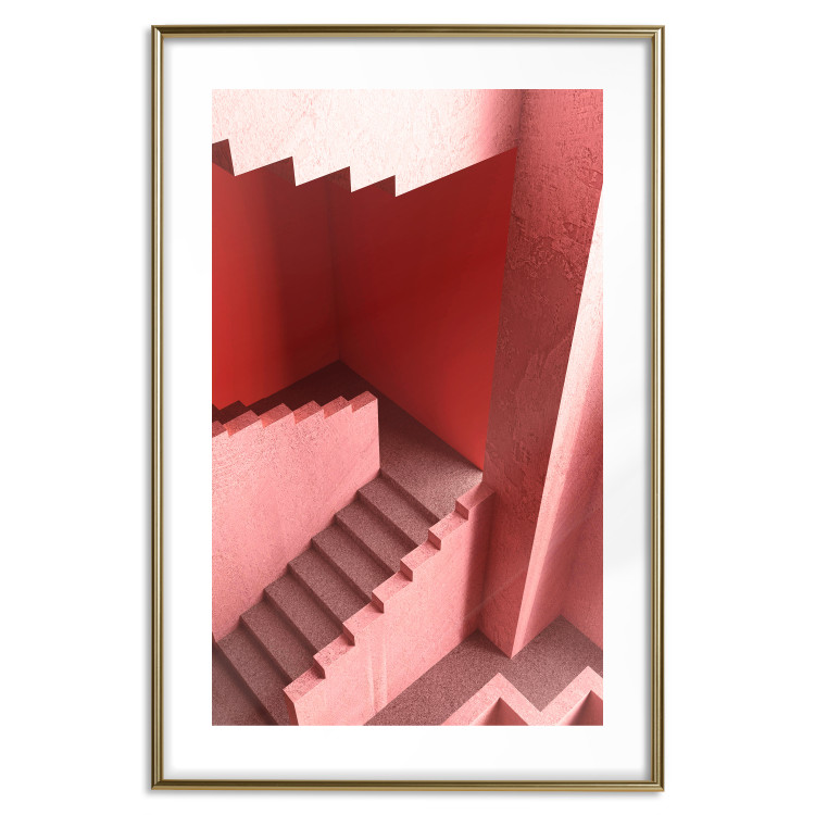Wall Poster Stairs to Nowhere - abstract red staircase 126555 additionalImage 16