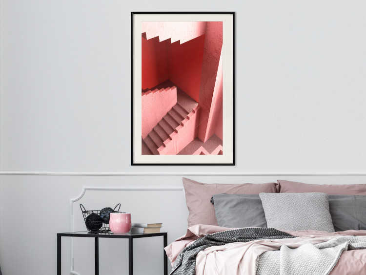 Wall Poster Stairs to Nowhere - abstract red staircase 126555 additionalImage 24