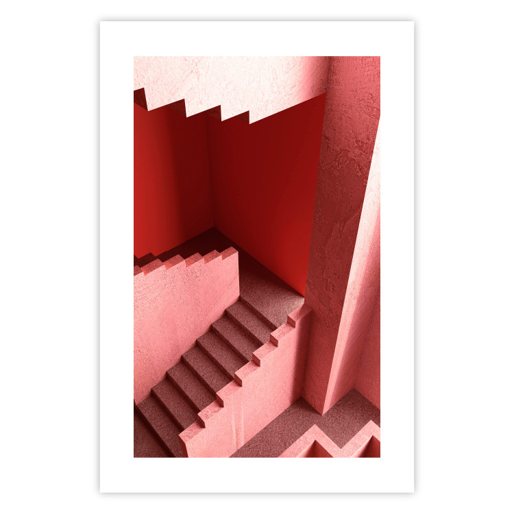 Wall Poster Stairs to Nowhere - abstract red staircase 126555 additionalImage 25