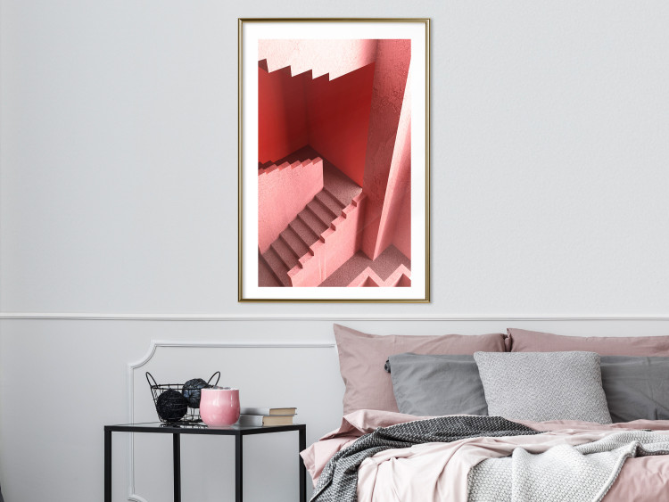 Wall Poster Stairs to Nowhere - abstract red staircase 126555 additionalImage 15