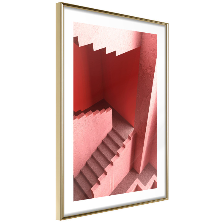 Wall Poster Stairs to Nowhere - abstract red staircase 126555 additionalImage 7