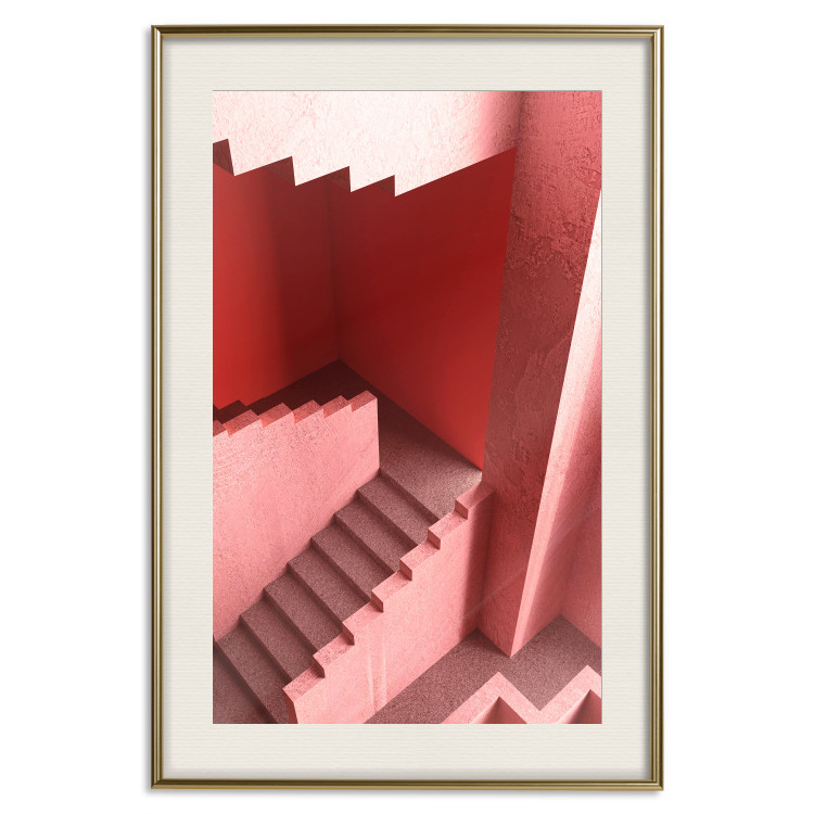 Wall Poster Stairs to Nowhere - abstract red staircase 126555 additionalImage 20