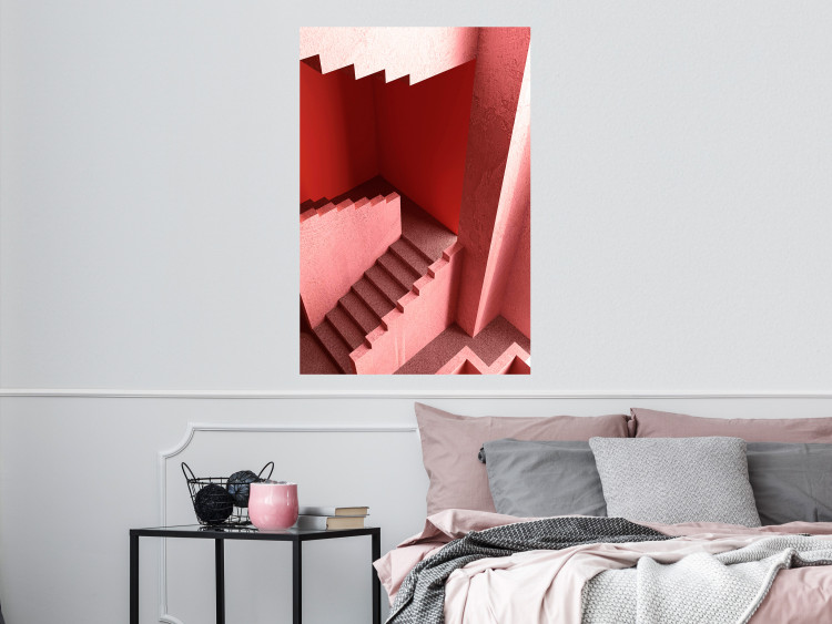 Wall Poster Stairs to Nowhere - abstract red staircase 126555 additionalImage 4