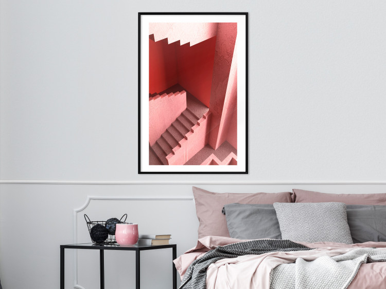 Wall Poster Stairs to Nowhere - abstract red staircase 126555 additionalImage 18