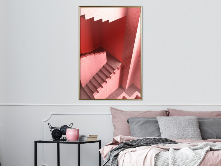 Wall Poster Stairs to Nowhere - abstract red staircase 126555 additionalImage 7