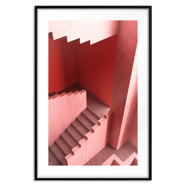 Wall Poster Stairs to Nowhere - abstract red staircase 126555 additionalImage 17