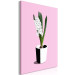 Canvas Print White hyacinth in black and white pot - composition on pink background 127255 additionalThumb 2