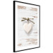 Poster Knotted Love - stone white heart on light wooden background 128055 additionalThumb 8