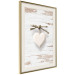Poster Knotted Love - stone white heart on light wooden background 128055 additionalThumb 3
