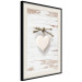 Poster Knotted Love - stone white heart on light wooden background 128055 additionalThumb 2
