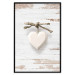 Poster Knotted Love - stone white heart on light wooden background 128055 additionalThumb 27
