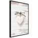 Poster Knotted Love - stone white heart on light wooden background 128055 additionalThumb 11