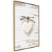 Poster Knotted Love - stone white heart on light wooden background 128055 additionalThumb 14