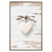 Poster Knotted Love - stone white heart on light wooden background 128055 additionalThumb 26
