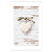 Poster Knotted Love - stone white heart on light wooden background 128055 additionalThumb 17