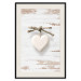 Poster Knotted Love - stone white heart on light wooden background 128055 additionalThumb 22