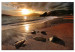Canvas Beach in Rafailovici (1-part) wide - sunset landscape 128955