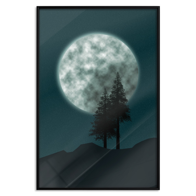 Poster Beautiful Full Moon - sky and forest tree landscape against the night backdrop 129155 additionalImage 16