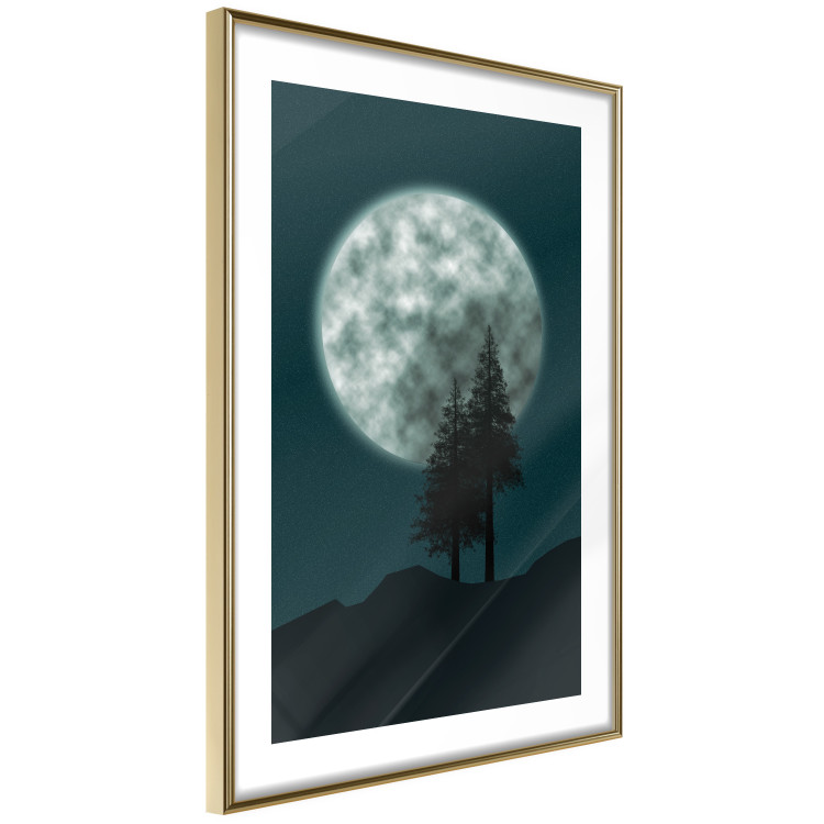 Poster Beautiful Full Moon - sky and forest tree landscape against the night backdrop 129155 additionalImage 7