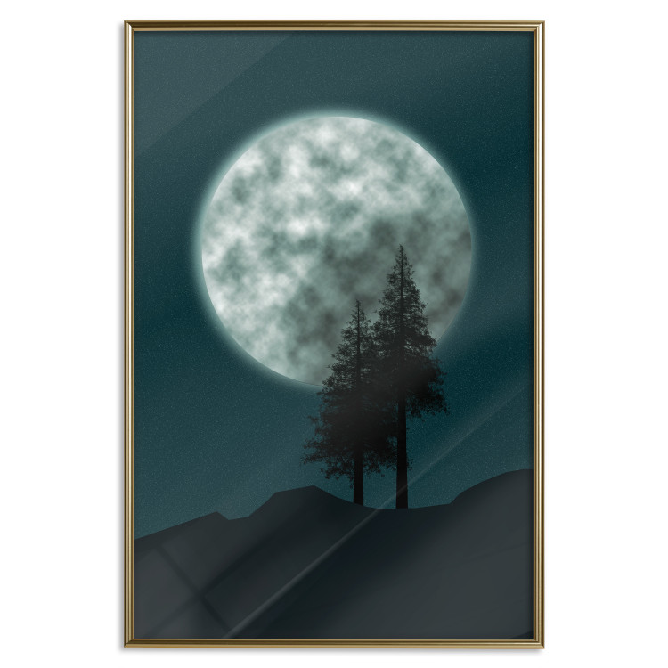 Poster Beautiful Full Moon - sky and forest tree landscape against the night backdrop 129155 additionalImage 17