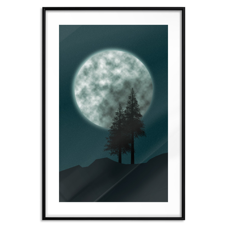Poster Beautiful Full Moon - sky and forest tree landscape against the night backdrop 129155 additionalImage 15
